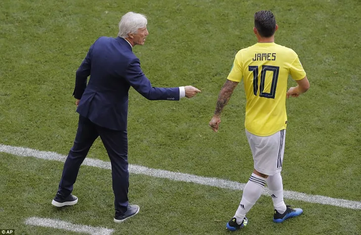 FIFA World Cup™ 2018, ĐT Colombia 1-2 ĐT Nhật Bản: Vì sao mãi tới phút 57 James Rodriguez mới vào sân? - Ảnh 2. FIFA World Cup™ 2018, ĐT Colombia 1-2 ĐT Nhật Bản: Vì sao mãi tới phút 57 James Rodriguez mới vào sân? - Ảnh 2.