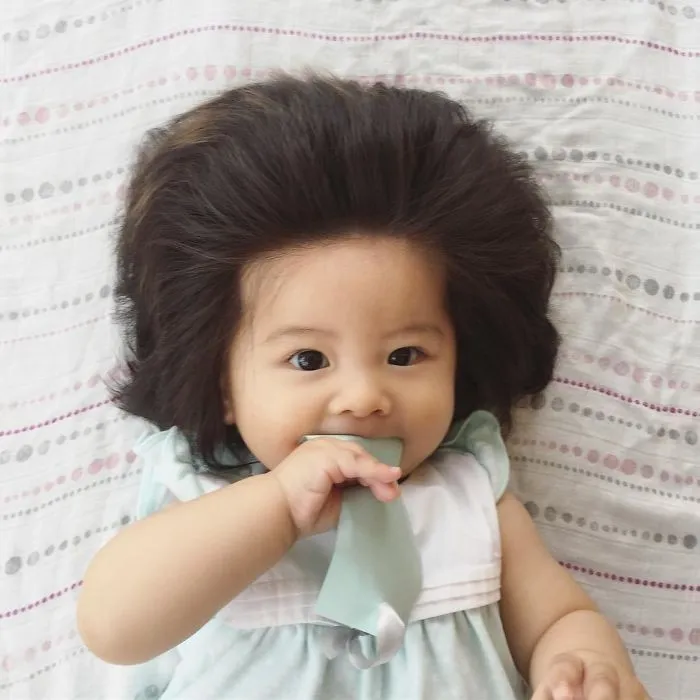 Bé gái 6 tháng tuổi gây sốt vì mái tóc dựng ngược có một không hai - Ảnh 20. Bé gái 6 tháng tuổi gây sốt vì mái tóc dựng ngược có một không hai - Ảnh 20.