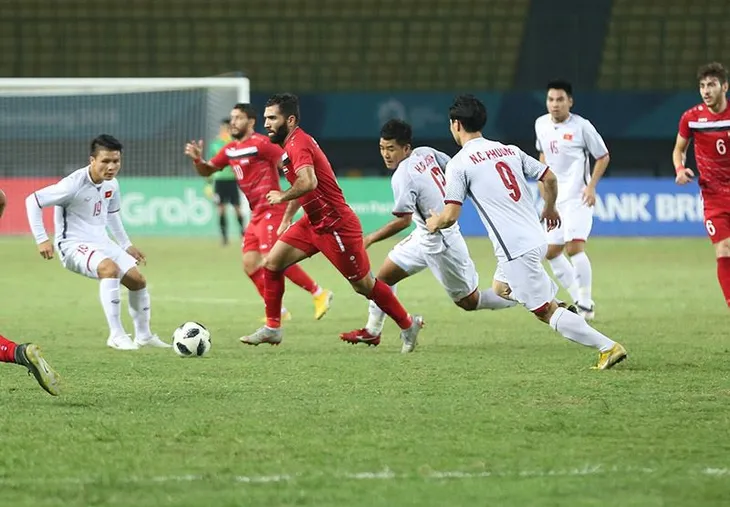 ẢNH: Olympic Việt Nam thắng ngoạn mục Olympic Syria, giành quyền vào bán kết ASIAD 2018 - Ảnh 15. ẢNH: Olympic Việt Nam thắng ngoạn mục Olympic Syria, giành quyền vào bán kết ASIAD 2018 - Ảnh 15.