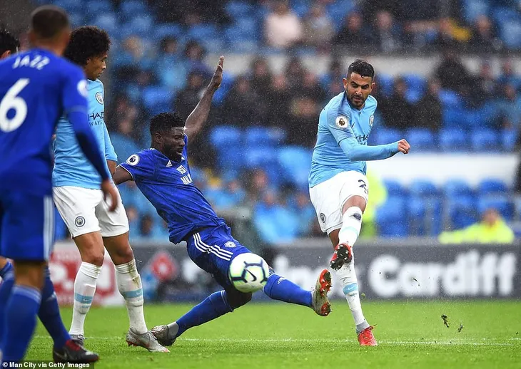 Cardiff 0-5 Manchester City: Tân binh Mahrez toả sáng rực rỡ - Ảnh 3. Cardiff 0-5 Manchester City: Tân binh Mahrez toả sáng rực rỡ - Ảnh 3.