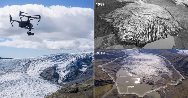 Hình ảnh băng tan đáng báo động ở Iceland sau 40 năm - Ảnh 1. Hình ảnh băng tan đáng báo động ở Iceland sau 40 năm - Ảnh 1.