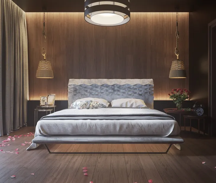 Trang trí phòng ngủ bằng tường gỗ ấn tượng - Ảnh 1. Trang trí phòng ngủ bằng tường gỗ ấn tượng - Ảnh 1.