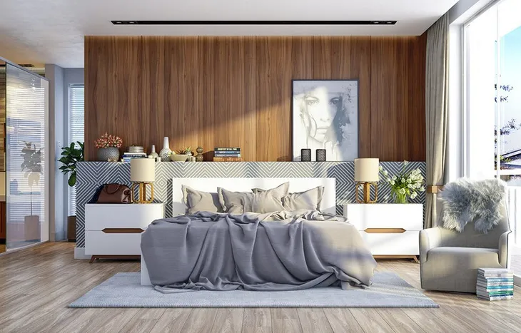 Trang trí phòng ngủ bằng tường gỗ ấn tượng - Ảnh 2. Trang trí phòng ngủ bằng tường gỗ ấn tượng - Ảnh 2.