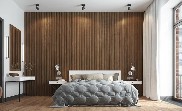 Trang trí phòng ngủ bằng tường gỗ ấn tượng - Ảnh 3. Trang trí phòng ngủ bằng tường gỗ ấn tượng - Ảnh 3.