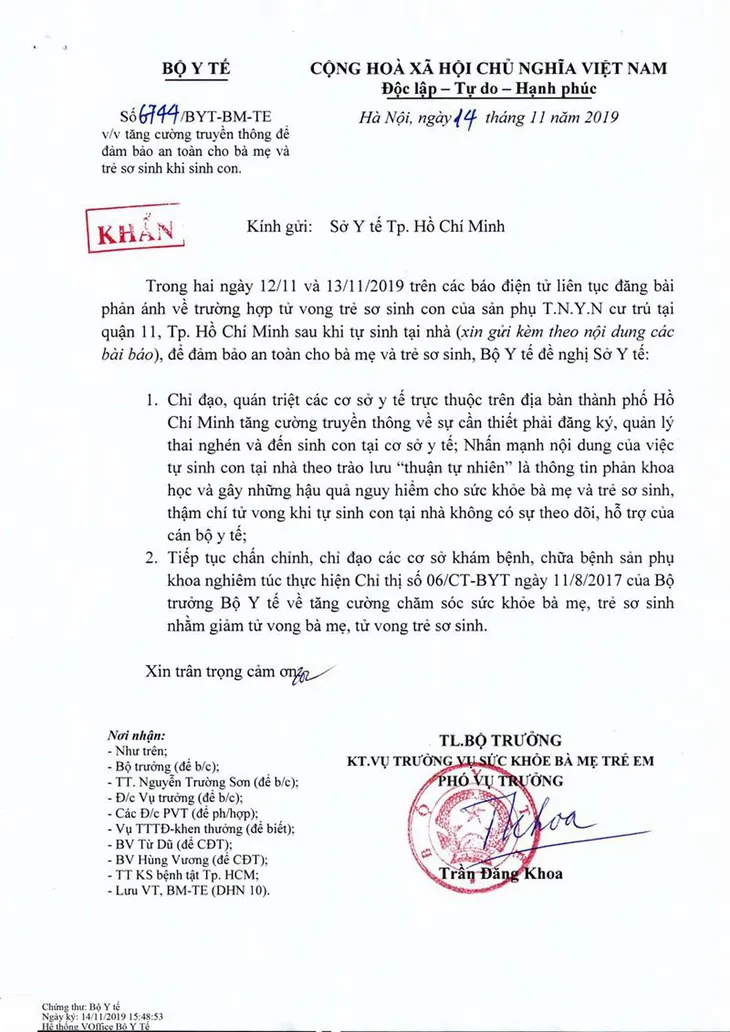 Bộ Y tế khẳng định việc sinh con thuận tự nhiên là phản khoa học - Ảnh 1. Bộ Y tế khẳng định việc sinh con thuận tự nhiên là phản khoa học - Ảnh 1.
