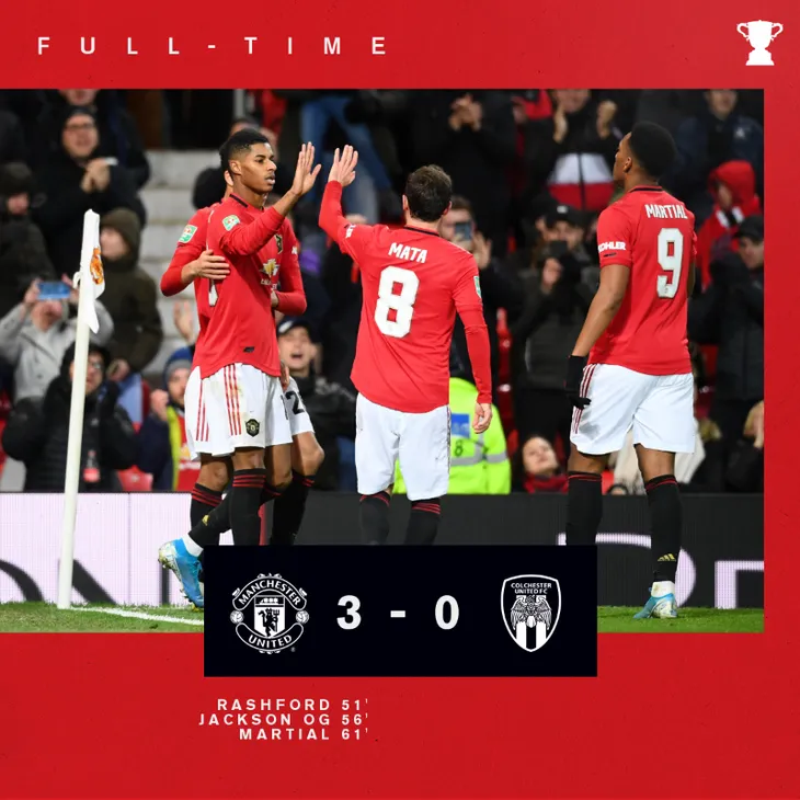 Kết quả tứ kết Cúp Liên đoàn Anh: Man Utd 3-0 Colchester, Oxford United 1-3 Man City - Ảnh 2. Kết quả tứ kết Cúp Liên đoàn Anh: Man Utd 3-0 Colchester, Oxford United 1-3 Man City - Ảnh 2.
