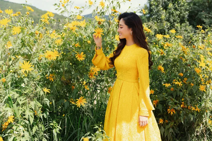 Lương Thùy Linh đẹp mong manh bên hoa dã quỳ Đà Lạt - Ảnh 6. Lương Thùy Linh đẹp mong manh bên hoa dã quỳ Đà Lạt - Ảnh 6.