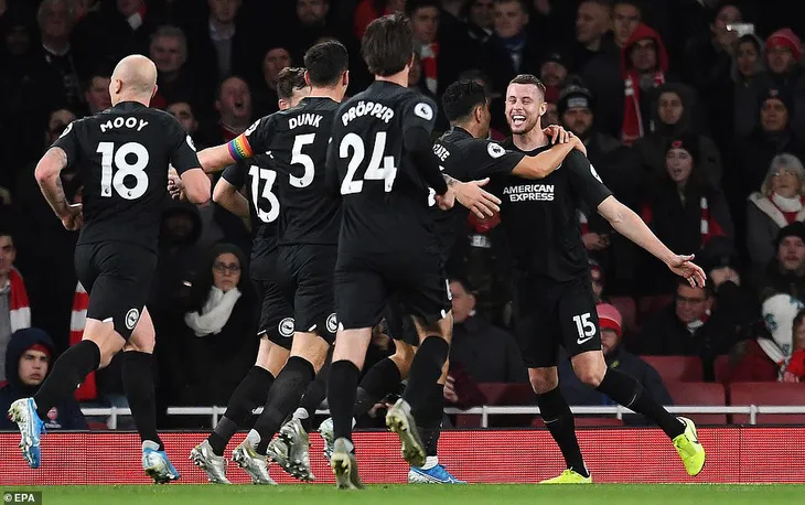 Arsenal 1-2 Brighton: Trận thua thất vọng - Ảnh 1. Arsenal 1-2 Brighton: Trận thua thất vọng - Ảnh 1.