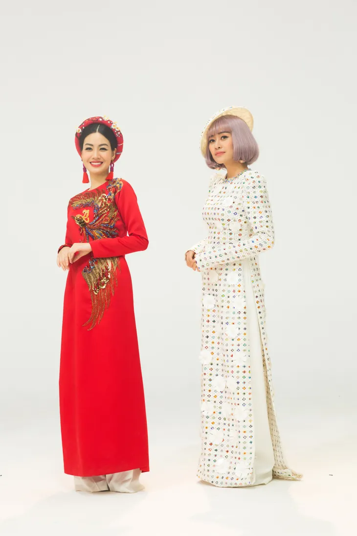 MC Phí Linh, Hồng Nhung diện các mẫu áo dài trong 100 năm qua - Ảnh 36. MC Phí Linh, Hồng Nhung diện các mẫu áo dài trong 100 năm qua - Ảnh 36.