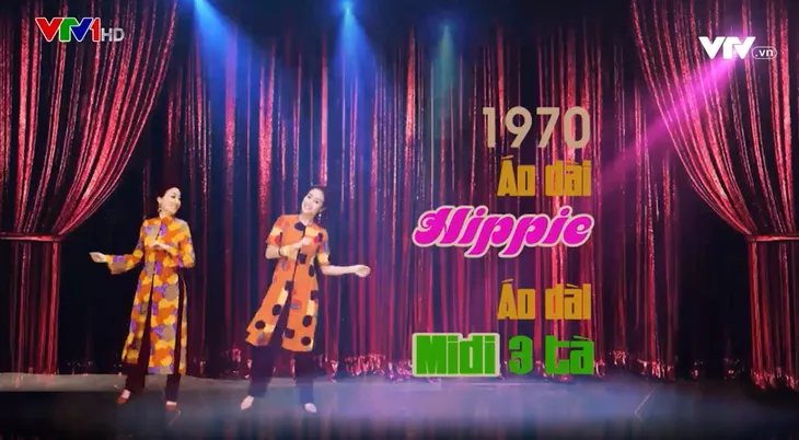 MC Phí Linh, Hồng Nhung diện các mẫu áo dài trong 100 năm qua - Ảnh 30. MC Phí Linh, Hồng Nhung diện các mẫu áo dài trong 100 năm qua - Ảnh 30.