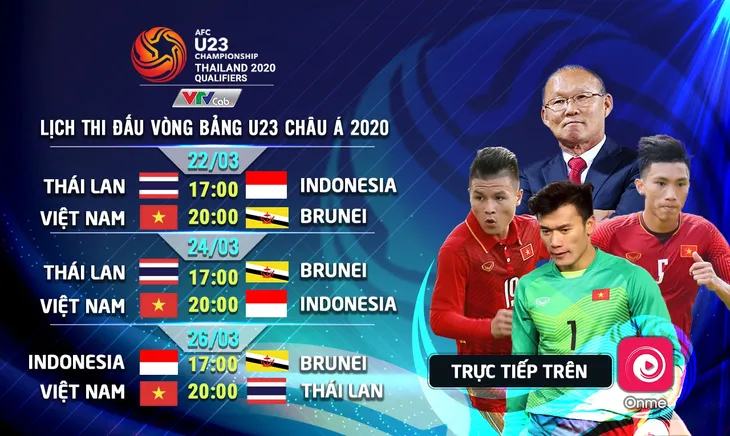 Xem trực tiếp U23 Việt Nam đá vòng loại U23 châu Á 2020 trên Onme - Ảnh 1. Xem trực tiếp U23 Việt Nam đá vòng loại U23 châu Á 2020 trên Onme - Ảnh 1.