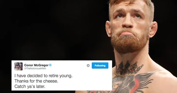Võ sĩ Conor McGregor bất ngờ tuyên bố giải nghệ - Ảnh 3. Võ sĩ Conor McGregor bất ngờ tuyên bố giải nghệ - Ảnh 3.