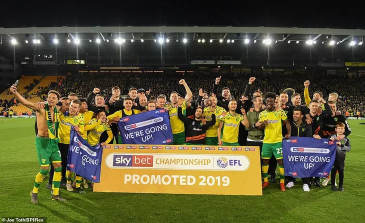CLB Norwich vô địch giải hạng Nhất Anh, chính thức lên chơi Ngoại hạng Anh - Ảnh 2. CLB Norwich vô địch giải hạng Nhất Anh, chính thức lên chơi Ngoại hạng Anh - Ảnh 2.