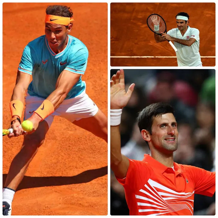 Djokovic, Nadal và Federer giành quyền vào tứ kết Rome Masters 2019 - Ảnh 1. Djokovic, Nadal và Federer giành quyền vào tứ kết Rome Masters 2019 - Ảnh 1.