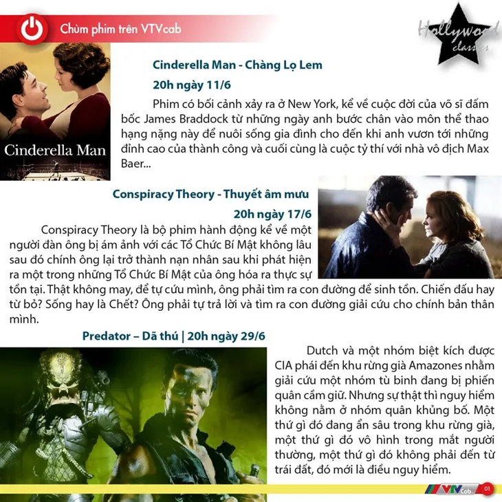 Hấp dẫn các bộ phim nước ngoài trên Hollywood Classic tháng 6 - Ảnh 1. Hấp dẫn các bộ phim nước ngoài trên Hollywood Classic tháng 6 - Ảnh 1.