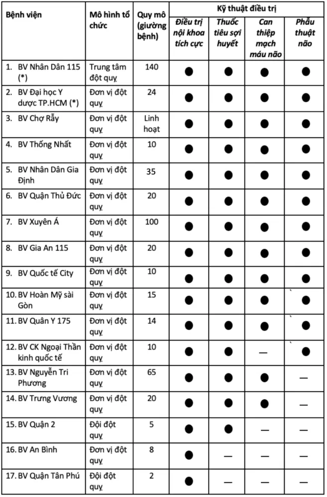 17 địa chỉ điều trị đột quỵ tại TP.HCM - Ảnh 2.