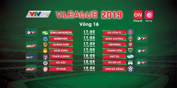 Lịch tường thuật trực tiếp vòng 16 V.League 2019 trên VTVcab - Ảnh 1. Lịch tường thuật trực tiếp vòng 16 V.League 2019 trên VTVcab - Ảnh 1.
