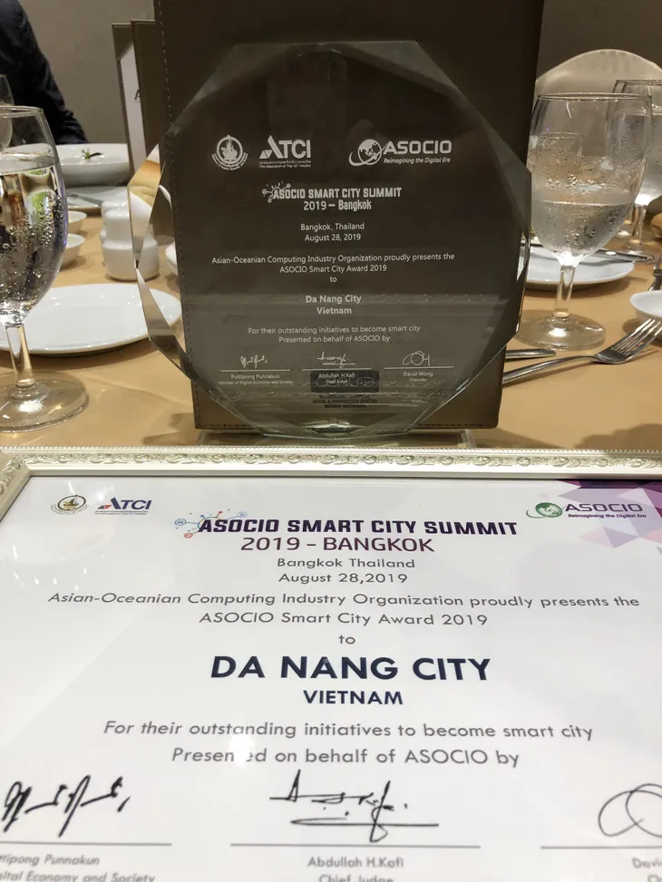 Đà Nẵng nhận giải thưởng Thành phố Thông minh ASOCIO 2019 - Ảnh 1. Đà Nẵng nhận giải thưởng Thành phố Thông minh ASOCIO 2019 - Ảnh 1.