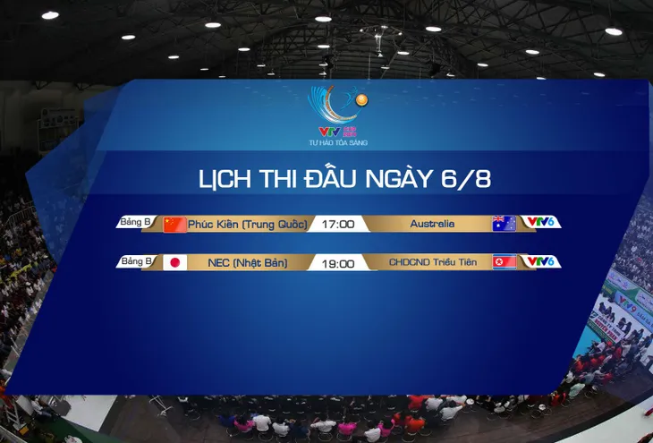 Lịch thi đấu và trực tiếp VTV Cup Tôn Hoa Sen 2019 ngày 6/8: Phúc Kiến (Trung Quốc) - Australia, NEC Red Rockets (Nhật Bản) - CHDCND Triều Tiên - Ảnh 1. Lịch thi đấu và trực tiếp VTV Cup Tôn Hoa Sen 2019 ngày 6/8: Phúc Kiến (Trung Quốc) - Australia, NEC Red Rockets (Nhật Bản) - CHDCND Triều Tiên - Ảnh 1.