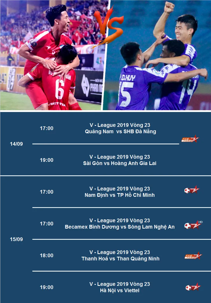 Lịch tường thuật trực tiếp vòng 23 V.League 2019 trên VTVcab - Ảnh 1. Lịch tường thuật trực tiếp vòng 23 V.League 2019 trên VTVcab - Ảnh 1.