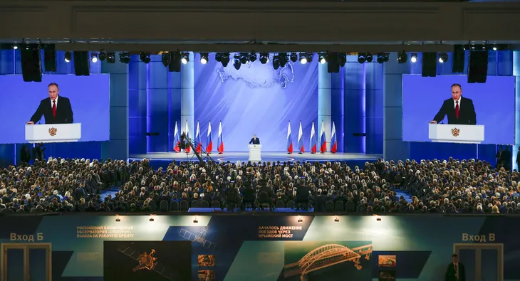 Tổng thống Nga Vladimir Putin đọc Thông điệp Liên bang lần thứ 16 - Ảnh 1. Tổng thống Nga Vladimir Putin đọc Thông điệp Liên bang lần thứ 16 - Ảnh 1.