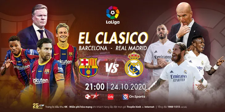 Barcelona - Real Madrid: El Clasico đỉnh cao trên VTVcab - Ảnh 1. Barcelona - Real Madrid: El Clasico đỉnh cao trên VTVcab - Ảnh 1.