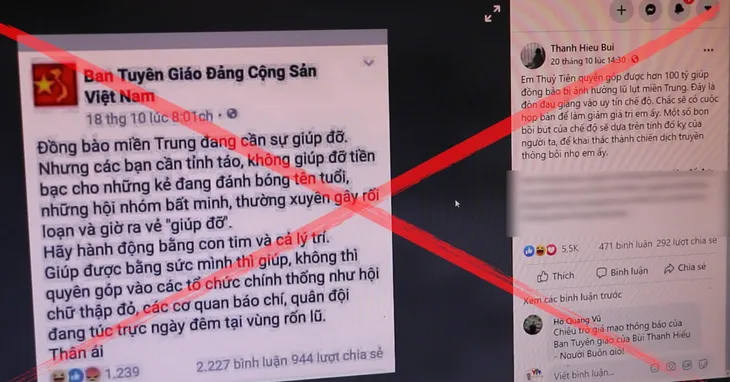 Cảnh giác trước những thông tin bịa đặt trên mạng xã hội trong mùa mưa lũ - Ảnh 1.