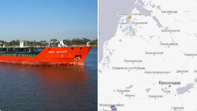 Nổ tàu chở dầu của Nga trên biển Azov, 3 thuyền viên mất tích - Ảnh 1. Nổ tàu chở dầu của Nga trên biển Azov, 3 thuyền viên mất tích - Ảnh 1.