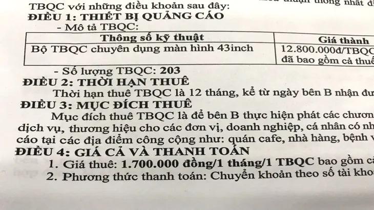 Ủy quyền đầu tư mua thiết bị quảng cáo lấy lãi cao: Người nợ nần, người mất nhà - Ảnh 4. Ủy quyền đầu tư mua thiết bị quảng cáo lấy lãi cao: Người nợ nần, người mất nhà - Ảnh 4.