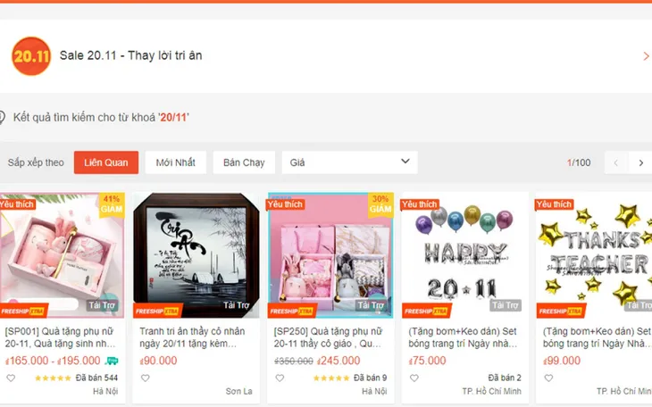Nhộn nhịp chợ quà tặng online dịp 20/11 - Ảnh 1. Nhộn nhịp chợ quà tặng online dịp 20/11 - Ảnh 1.