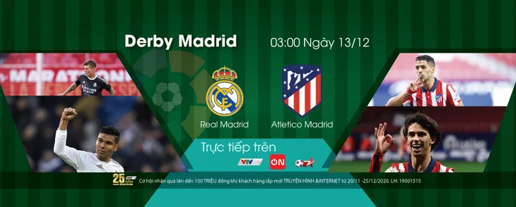 Nóng bỏng trận Derby thành Madrid cuối tuần này trên VTVcab - Ảnh 1. Nóng bỏng trận Derby thành Madrid cuối tuần này trên VTVcab - Ảnh 1.