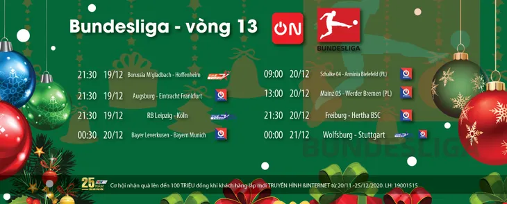 Vòng 14 La Liga và vòng 13 Bundesliga sôi động cuối tuần trên VTVcab - Ảnh 2. Vòng 14 La Liga và vòng 13 Bundesliga sôi động cuối tuần trên VTVcab - Ảnh 2.