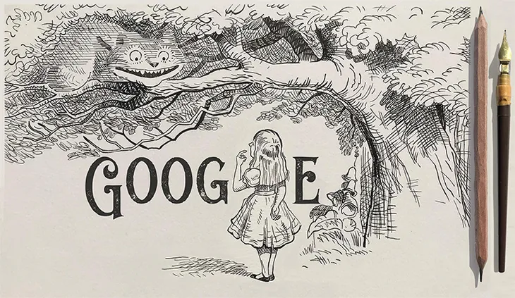 Google kỷ niệm 200 năm ngày sinh của họa sĩ minh họa Alice in Wonderland - Ảnh 1. Google kỷ niệm 200 năm ngày sinh của họa sĩ minh họa Alice in Wonderland - Ảnh 1.