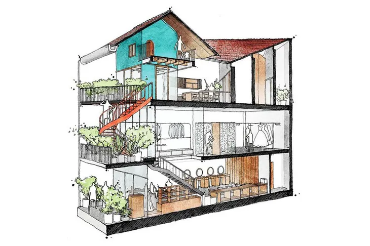 Nhà ở kết hợp với studio áo cưới được bố trí hợp lý - Ảnh 13. Nhà ở kết hợp với studio áo cưới được bố trí hợp lý - Ảnh 13.