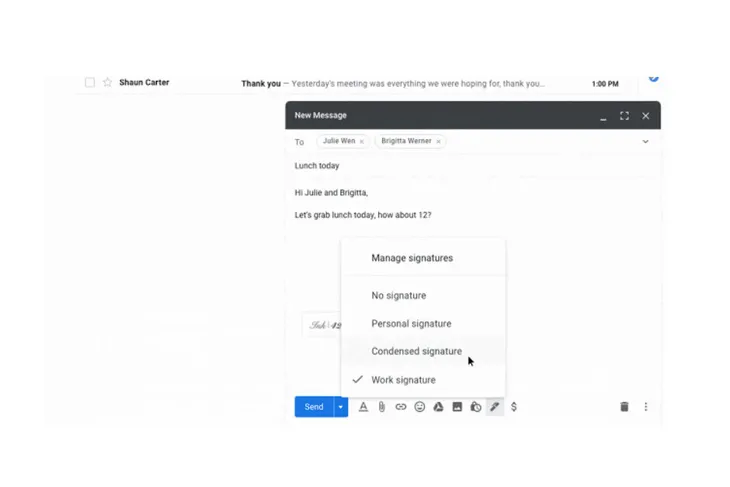 Gmail hỗ trợ tạo và sử dụng nhiều chữ ký trên email - Ảnh 1. Gmail hỗ trợ tạo và sử dụng nhiều chữ ký trên email - Ảnh 1.