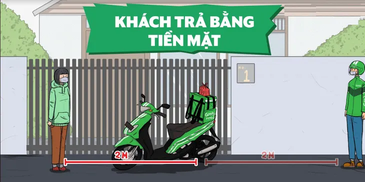 GrabFood thời COVID-19: Tài xế đặt đồ ăn vào nơi chỉ định, lùi xa 2-3m và đợi khách ra nhận - Ảnh 1. GrabFood thời COVID-19: Tài xế đặt đồ ăn vào nơi chỉ định, lùi xa 2-3m và đợi khách ra nhận - Ảnh 1.
