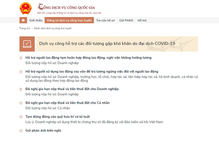 Chú ý: Có thể làm thủ tục online để hưởng gói hỗ trợ do COVID-19 - Ảnh 1. Chú ý: Có thể làm thủ tục online để hưởng gói hỗ trợ do COVID-19 - Ảnh 1.