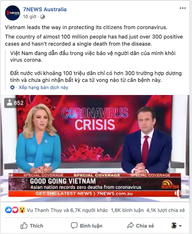 Đài Australia: Việt Nam chiến thắng COVID-19 vì người dân dám hy sinh lợi ích cá nhân cho cộng đồng - Ảnh 1. Đài Australia: Việt Nam chiến thắng COVID-19 vì người dân dám hy sinh lợi ích cá nhân cho cộng đồng - Ảnh 1.