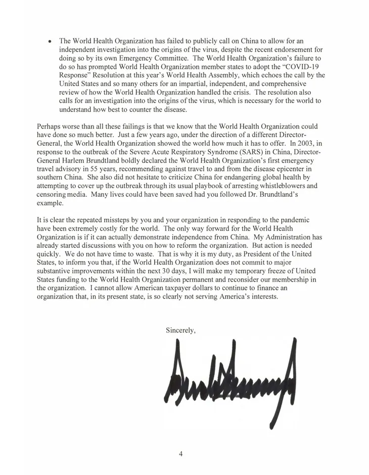 Tổng thống Trump cảnh báo ngừng vĩnh viễn khoản tài trợ WHO - Ảnh 2. Tổng thống Trump cảnh báo ngừng vĩnh viễn khoản tài trợ WHO - Ảnh 2.