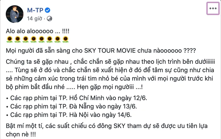 Sẵn sàng lên lịch gặp Sơn Tùng M-TP tại rạp chiếu Sky Tour Movie nào! - Ảnh 1. Sẵn sàng lên lịch gặp Sơn Tùng M-TP tại rạp chiếu Sky Tour Movie nào! - Ảnh 1.