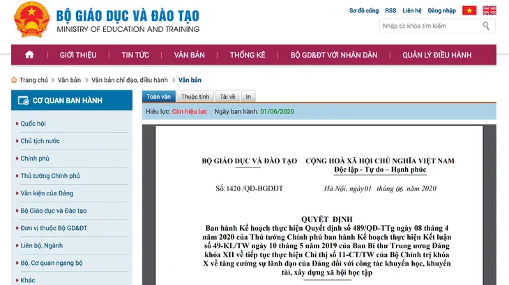 Bộ GD&ĐT: Năm 2021 sẽ quy định về dạy học trực tuyến, qua truyền hình - Ảnh 1. Bộ GD&ĐT: Năm 2021 sẽ quy định về dạy học trực tuyến, qua truyền hình - Ảnh 1.