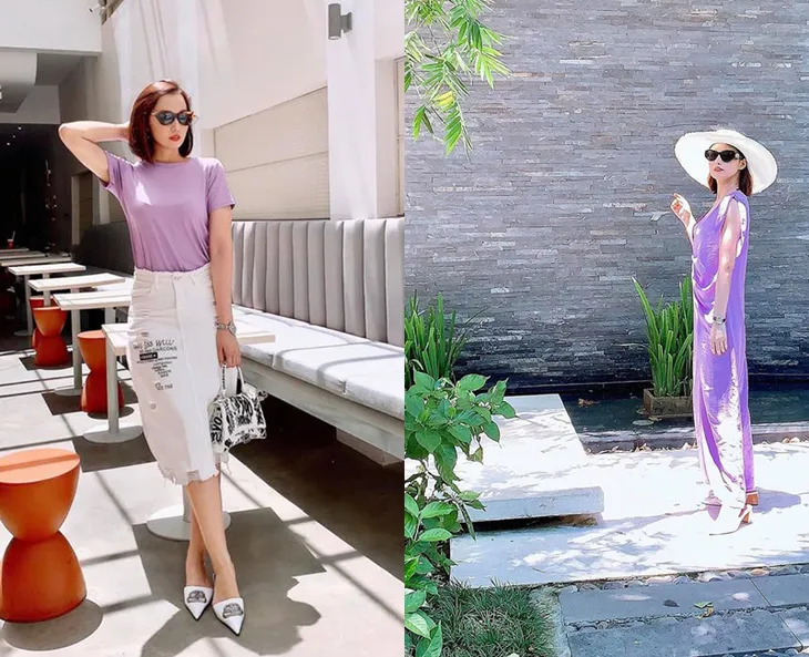 Bảo Thanh, Huyền Lizzie, Lã Thanh Huyền ào ào đuổi theo trend tím tử đinh hương - Ảnh 4. Bảo Thanh, Huyền Lizzie, Lã Thanh Huyền ào ào đuổi theo trend tím tử đinh hương - Ảnh 4.