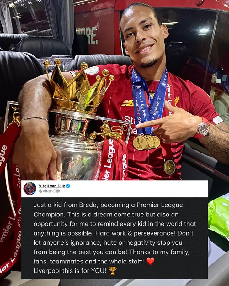 Van Dijk chia sẻ đầy cảm xúc trong ngày Liverpool đăng quang - Ảnh 1. Van Dijk chia sẻ đầy cảm xúc trong ngày Liverpool đăng quang - Ảnh 1.