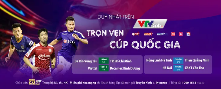 Tứ kết Cúp Quốc gia 2020 trực tiếp duy nhất trên VTVcab - Ảnh 1. Tứ kết Cúp Quốc gia 2020 trực tiếp duy nhất trên VTVcab - Ảnh 1.
