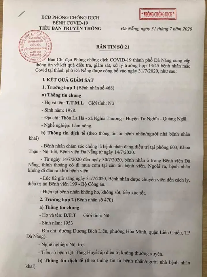 13 trường hợp mắc COVID-19 ở Đà Nẵng đã làm gì, đi những đâu? - Ảnh 1. 13 trường hợp mắc COVID-19 ở Đà Nẵng đã làm gì, đi những đâu? - Ảnh 1.