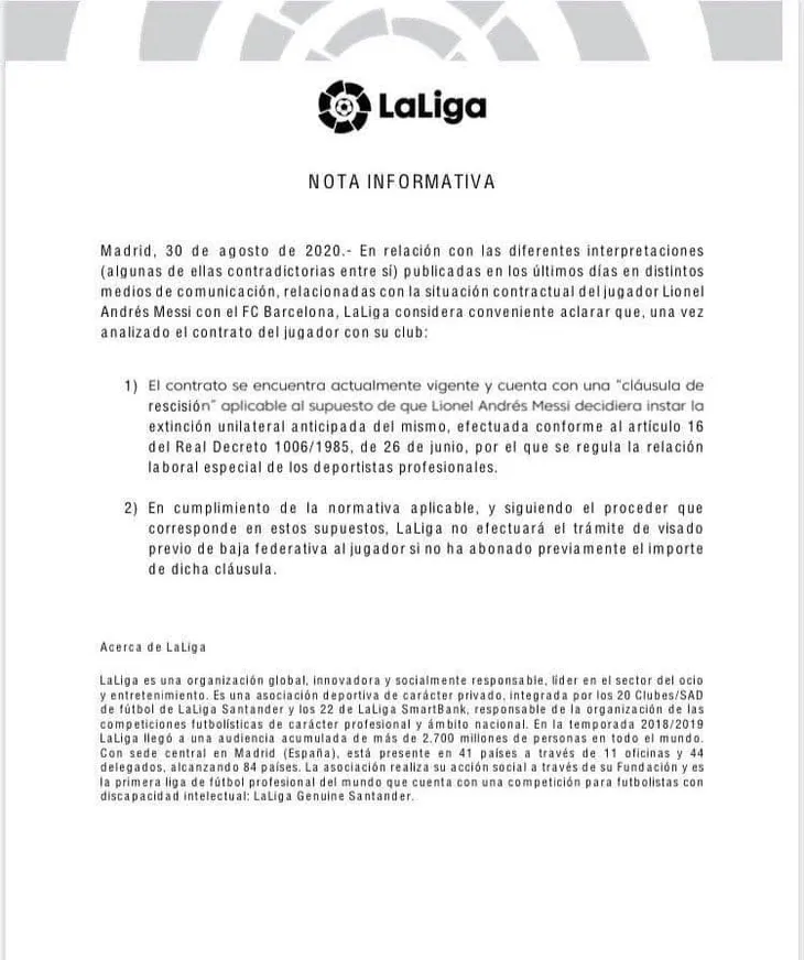 La Liga ra quyết định bất lợi cho Messi - Ảnh 1. La Liga ra quyết định bất lợi cho Messi - Ảnh 1.