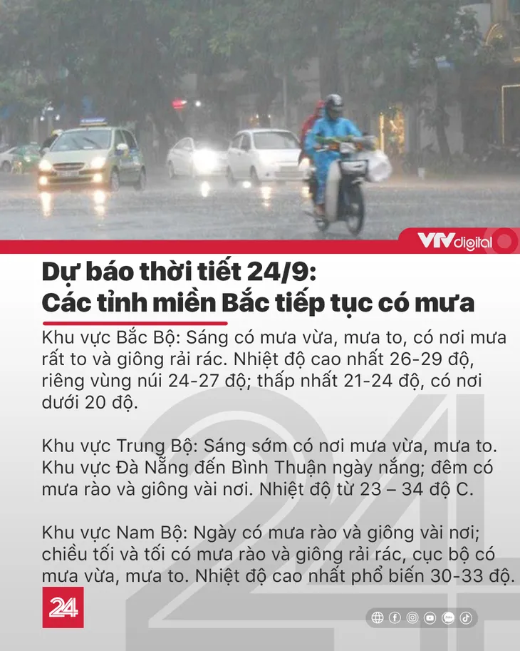 Tin nóng đầu ngày 24/9: Sẽ còn xuất hiện 5-7 cơn bão trên biển Đông - Ảnh 2.