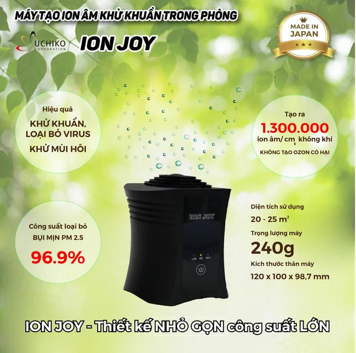 Ionion Uchiko - Máy tạo ion âm công nghệ hiện đại lọc không khí cho gia đình - Ảnh 4.