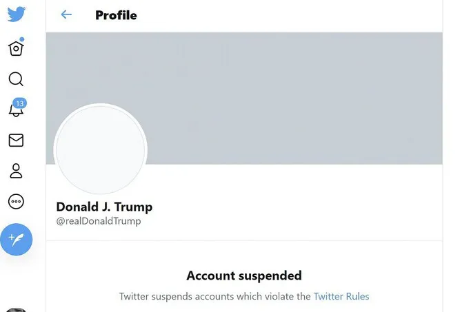 Tổng thống Trump bị Twitter khóa tài khoản vĩnh viễn - Ảnh 1. Tổng thống Trump bị Twitter khóa tài khoản vĩnh viễn - Ảnh 1.
