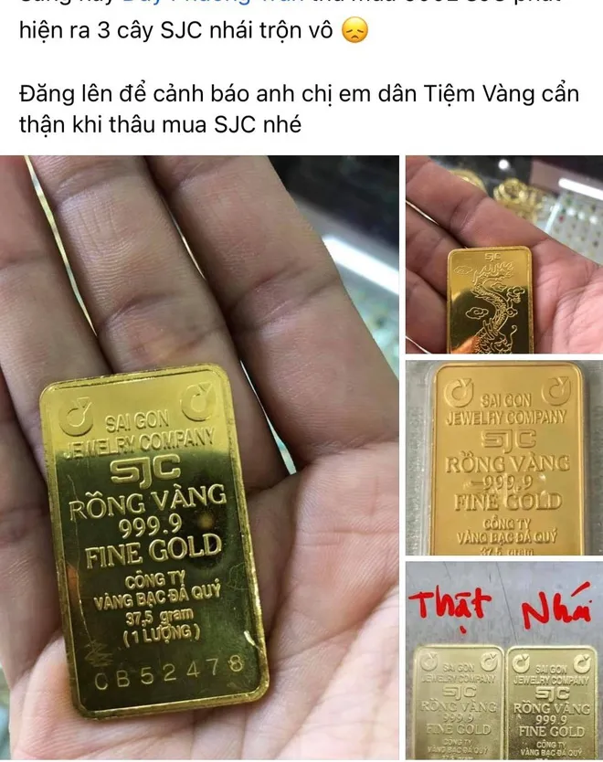 Vàng miếng nhái SJC xuất hiện khi giá đắt hơn thế giới 10 triệu đồng/lượng - Ảnh 1. Vàng miếng nhái SJC xuất hiện khi giá đắt hơn thế giới 10 triệu đồng/lượng - Ảnh 1.